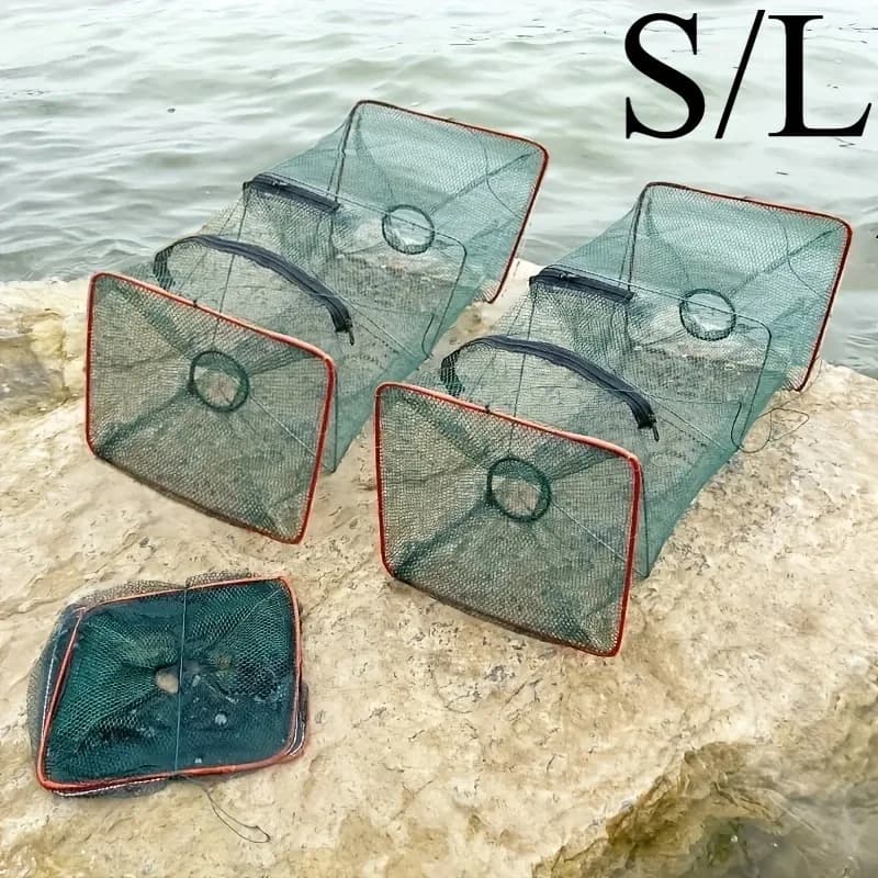 1pc S/L Premium Pieghevole Trappola Per Pesci Appassionati All'aperto Attrezzatura Da Pesca Portatile Cast Net Gabbia Per Pesci per Granchio Gamberetti Gamberi