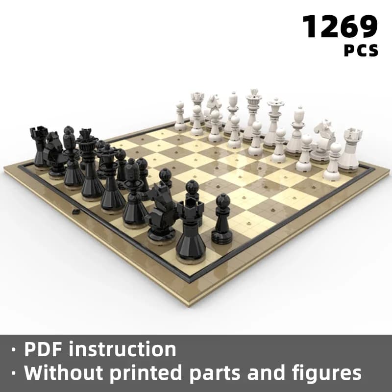 creativity luxury chess set bricks luxe chessboard blocks board pieces high quality gift toy decoration moc