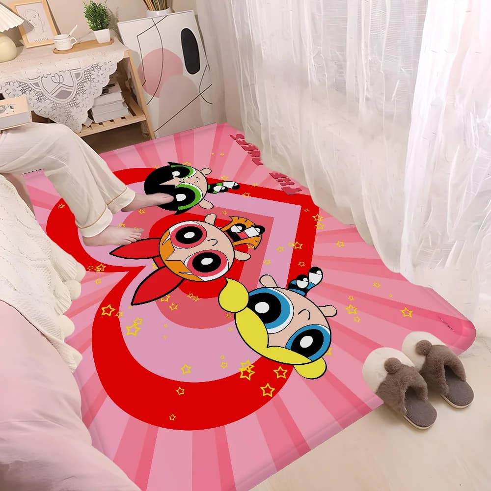 T-The P-Powerpuffs tappetino da bagno per ragazze camera dei bambini decorazione della camera da letto balcone zerbino antiscivolo soggiorno tappeti sul comodino