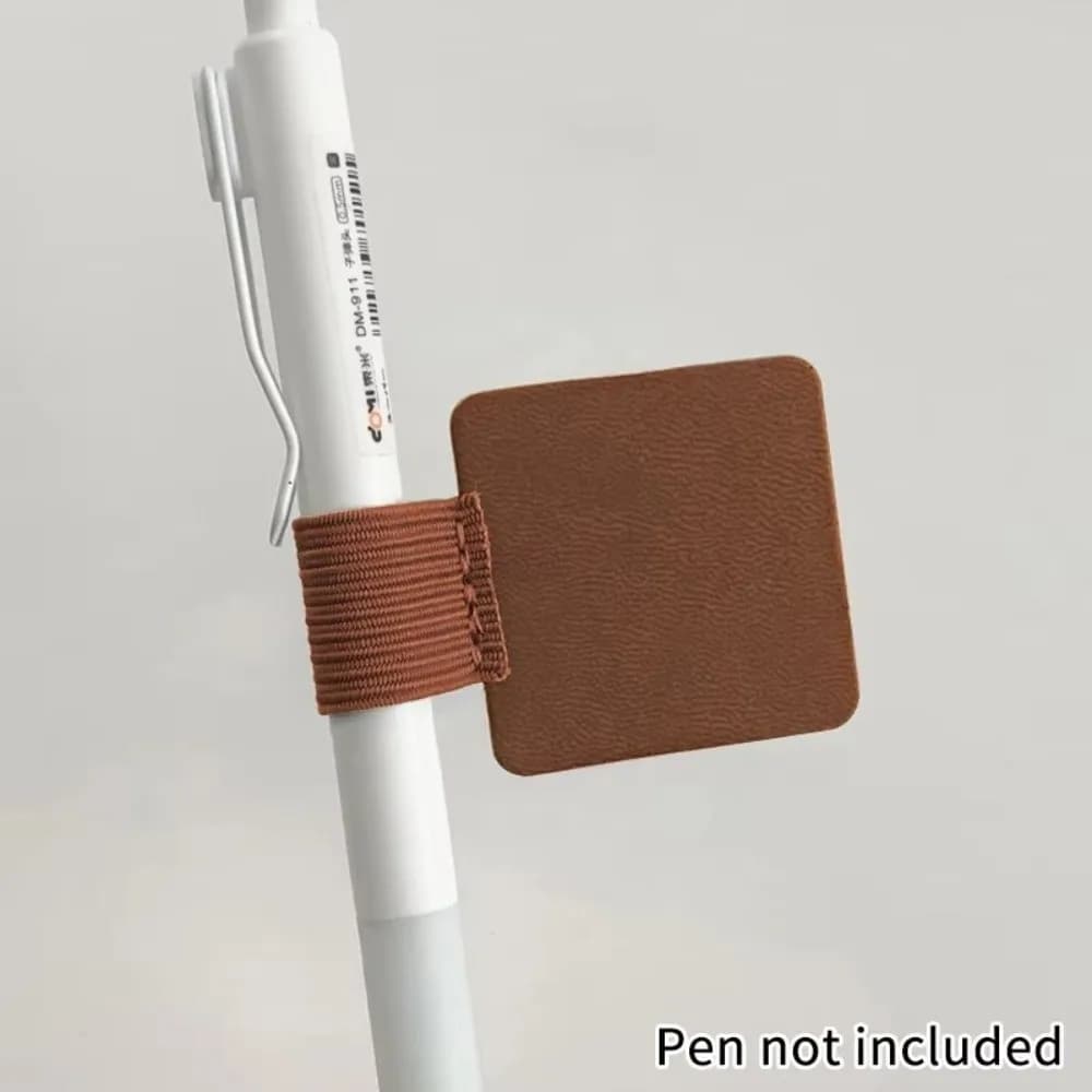 Portapenne Portatile in Pelle PU con Gancio Elastico, Clip Anti-smarrimento e Anelli Anti-caduta per Penne e Quaderni