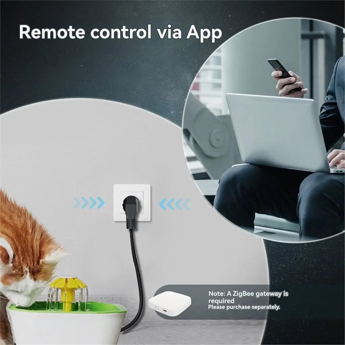 Presa Intelligente B21B Tuya ZigBee UK da Incasso a Muro con Monitoraggio Energetico, Controllo Remoto tramite App e Controllo Vocale, Spina UK