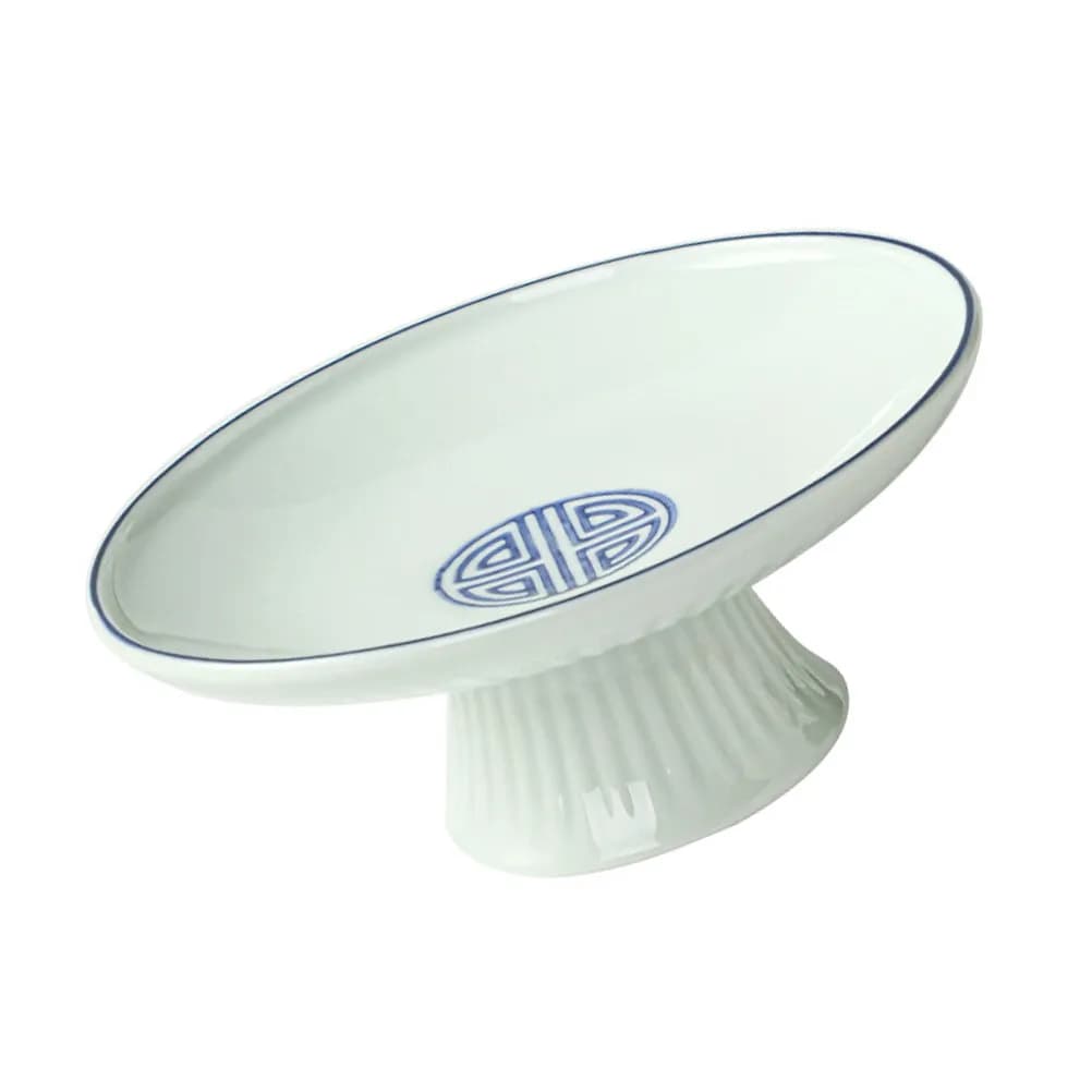 Ciotola in Ceramica con Piedistallo per Frutta, Piatto per Pasticceria, Lavorazione Raffinata, Superficie Liscia, Design Elegante per Dessert e Frutta Secca