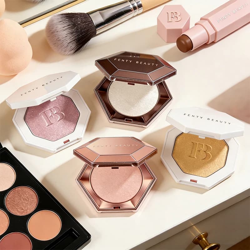Fenty Beauty Highlighter Powder Pearlescent Baked Brightening Powder Cheek Tint Contour Palette Face Shadow Daily Natural Makeup