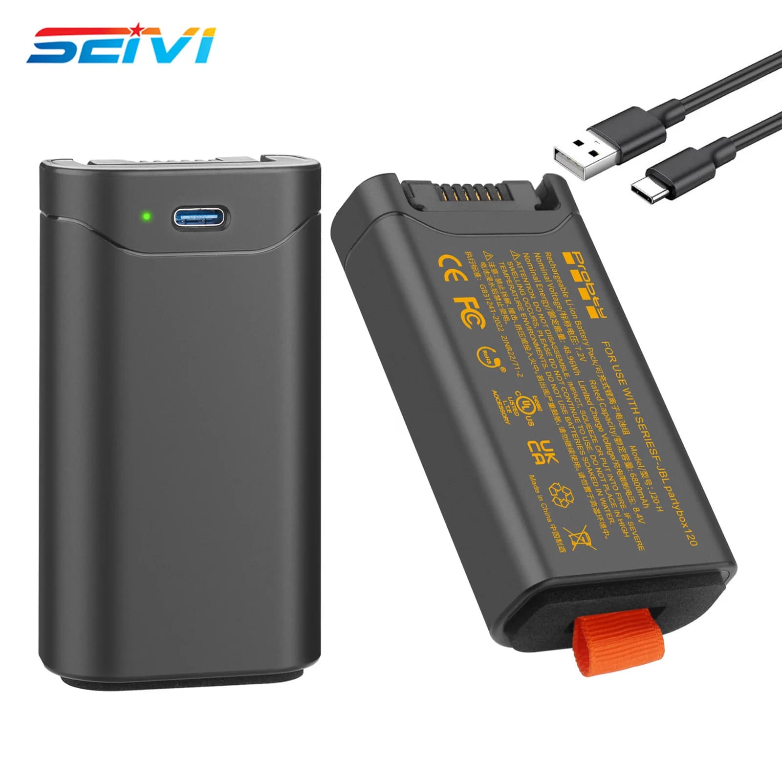 6.8Ah Replacement Battery for JBL Battery 200, Compatible with JBL PartyBox Club 120 Portable Speaker Only