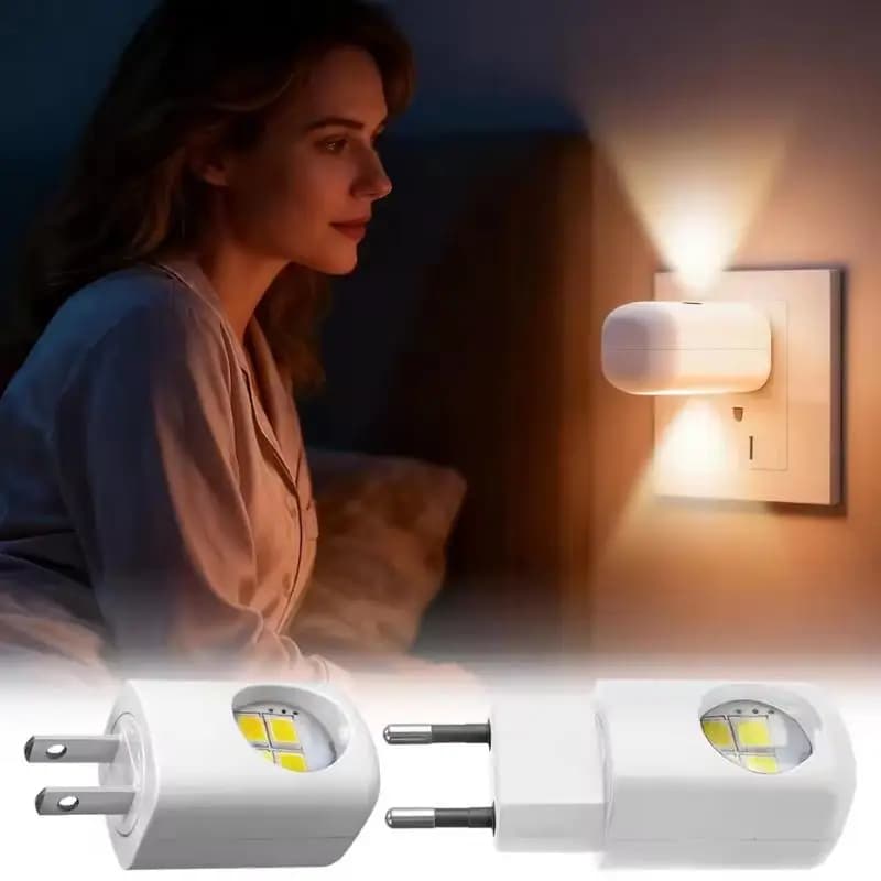 LED Light Plug In Wall Night Lamp Hallway Wall Light With Auto Dusk To Dawn Sensor For Bedroom Home Bathroom Living Room Kitchen