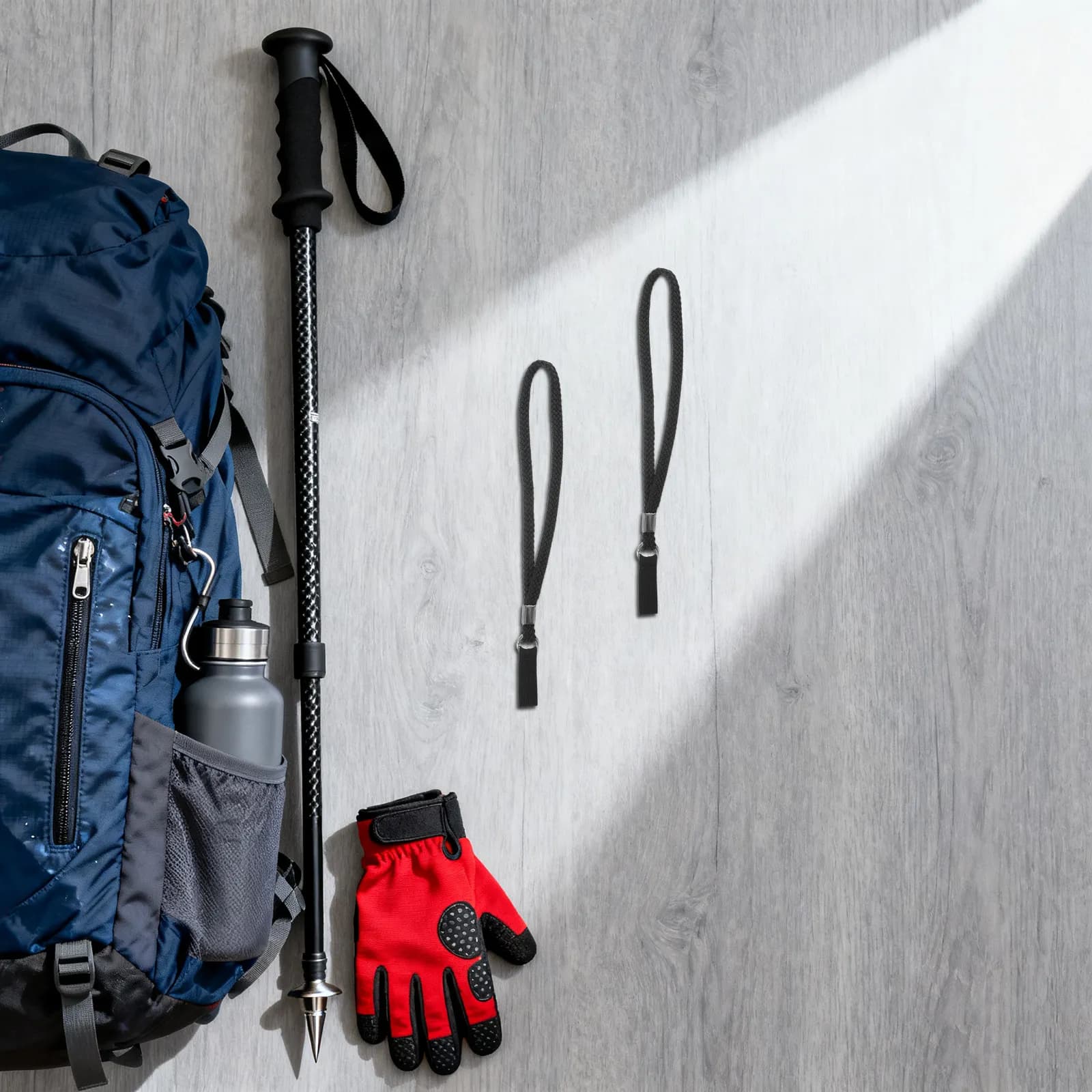 Set di 4 Cinturini da Polso in Nylon per Bastoni da Passeggio, Supporto Antiscivolo per Bastoni da Trekking per Anziani, Arrampicata all'Aperto, Nero