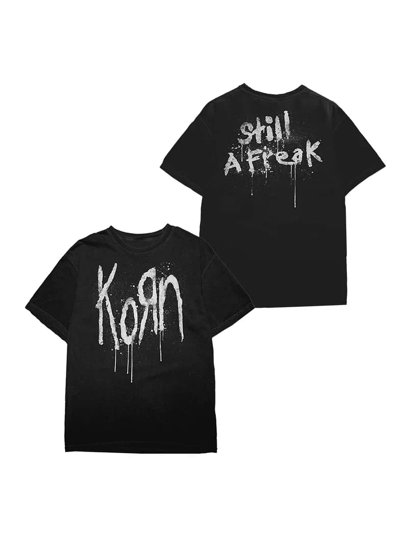 T-shirt a maniche corte da uomo Korn Band Retro American High Street, in puro cotone, stampa diretta, traspirante, assorbe il sudore, confortevole