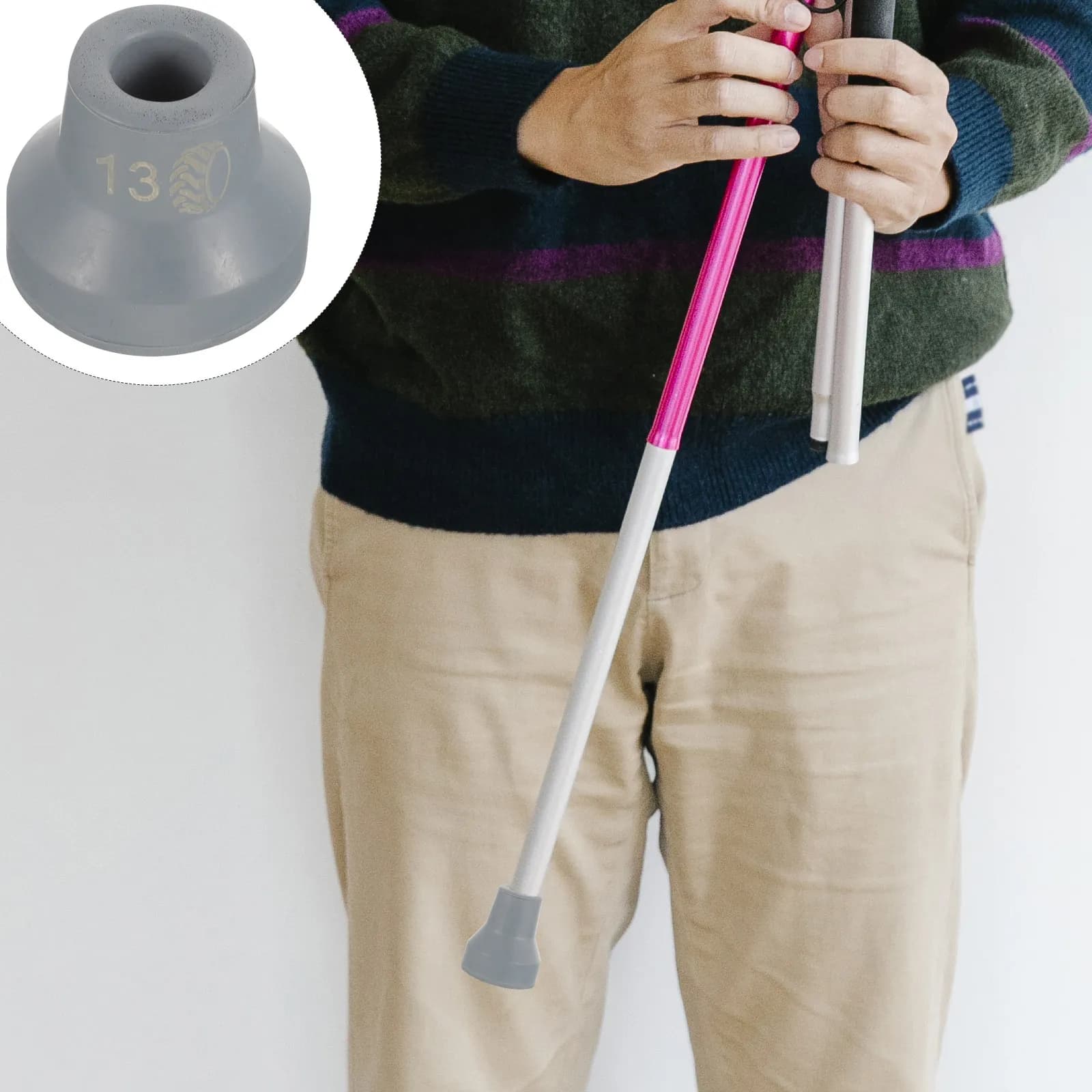 4Pcs Crutch Foot Pads Rubber Tips Heavy Duty Non-Slip Cane Replacement Accessories Trekking Pole Covers Anti-Skid Crutch Rubber