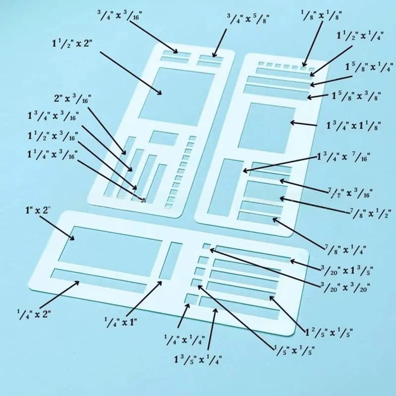 Rectangle Stencil Dot Grid Journal Stencil Handmade Flexible Template Set For Diy Scrapbooking Journaling With Dot Grid Planner