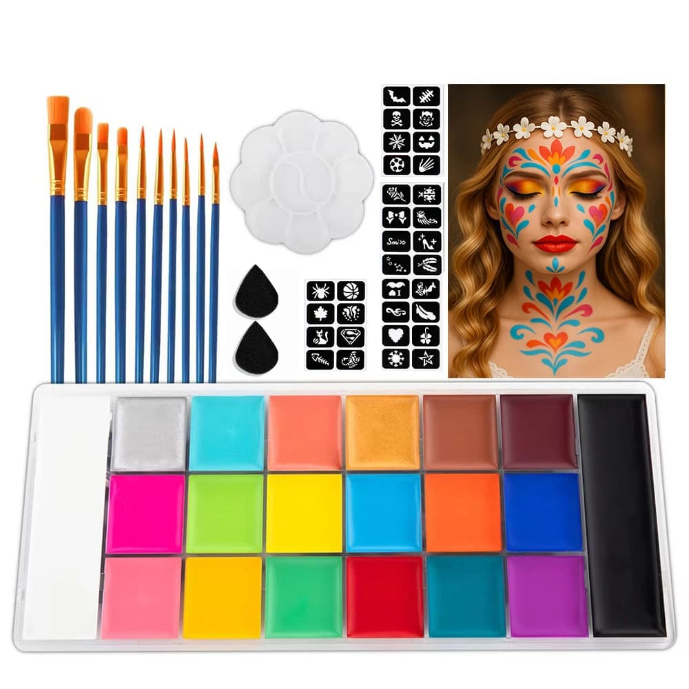 12-Color Oil-Based Face Paint Set for Children, Painting Cream for Halloween and Theatrical Wholesale