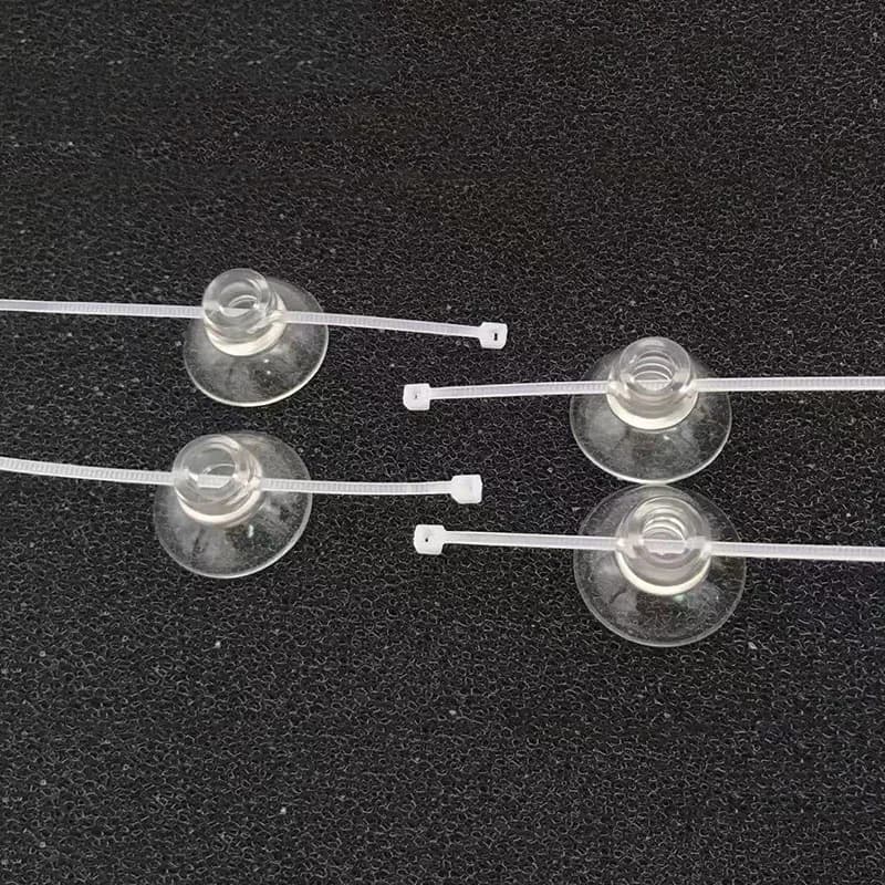 4 pezzi acquario ventose serbatoio di pesce ventose Clip ganci di aspirazione fascette regolabili per piante rilegatura muschio gamberetti nido