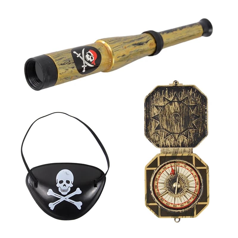 Pirate Eye-patch telescopio portatile in ottone spada pirata navigazione Cosplay forniture festa a tema bomboniere di Halloween giocattoli per bambini