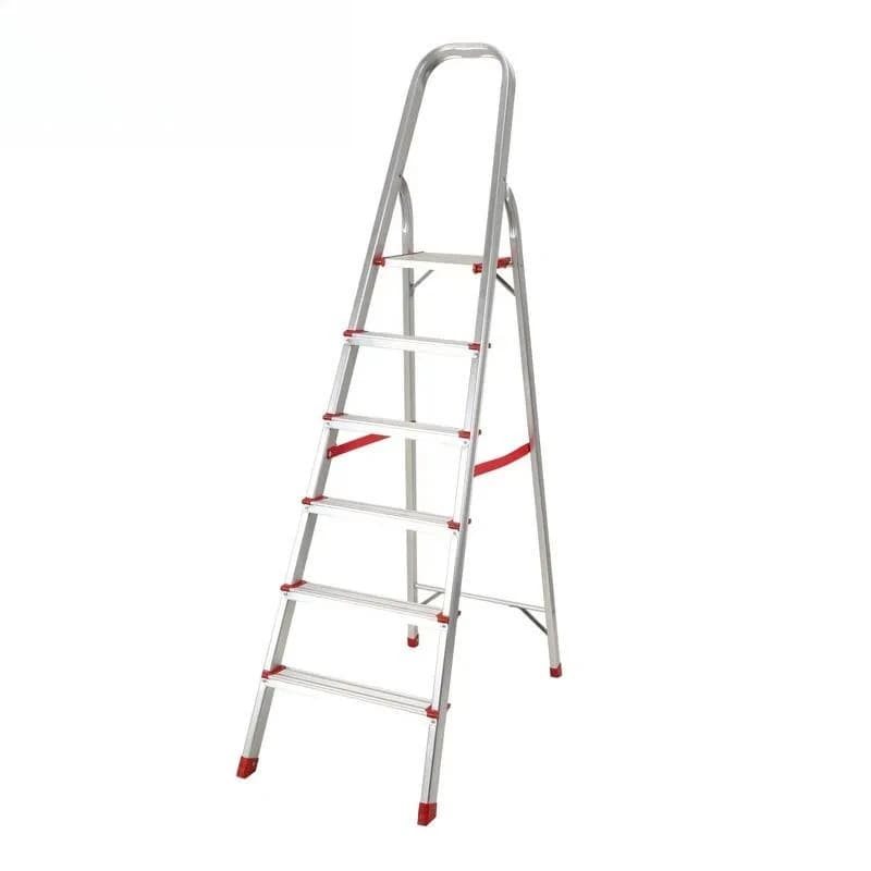 1.7m 6 Step Folding Aluminum Ladder Household EN131 Certified Portable Telescopic Staircase for Home Use