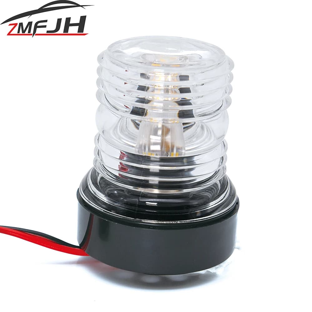 Luce per barche rotonda da 360 gradi 12V Luce di ancoraggio per navigazione a LED Luce per barche marine impermeabile Lampada da vela per yacht bianca 6300k