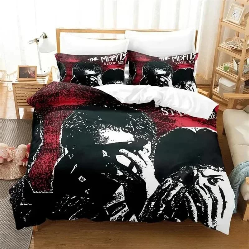 Nuovo set di biancheria da letto di lusso con stampa 3D The Misfits Glenn Danzig set di forniture per letto squisito set copripiumino set regalo di compleanno di lusso