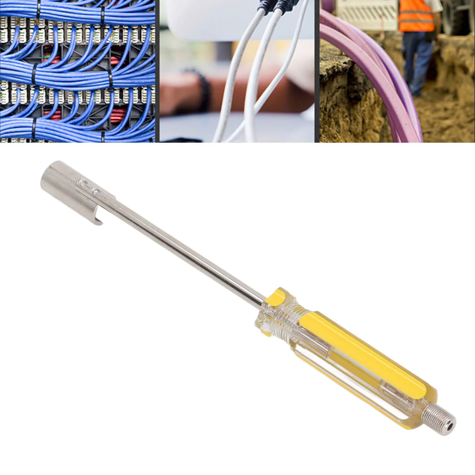 Cacciavite estrattore testa F Manico giallo Estrattore robusto ergonomico Strumento per rimozione testa F Cacciavite estrattore testa F Cacciavite testa F