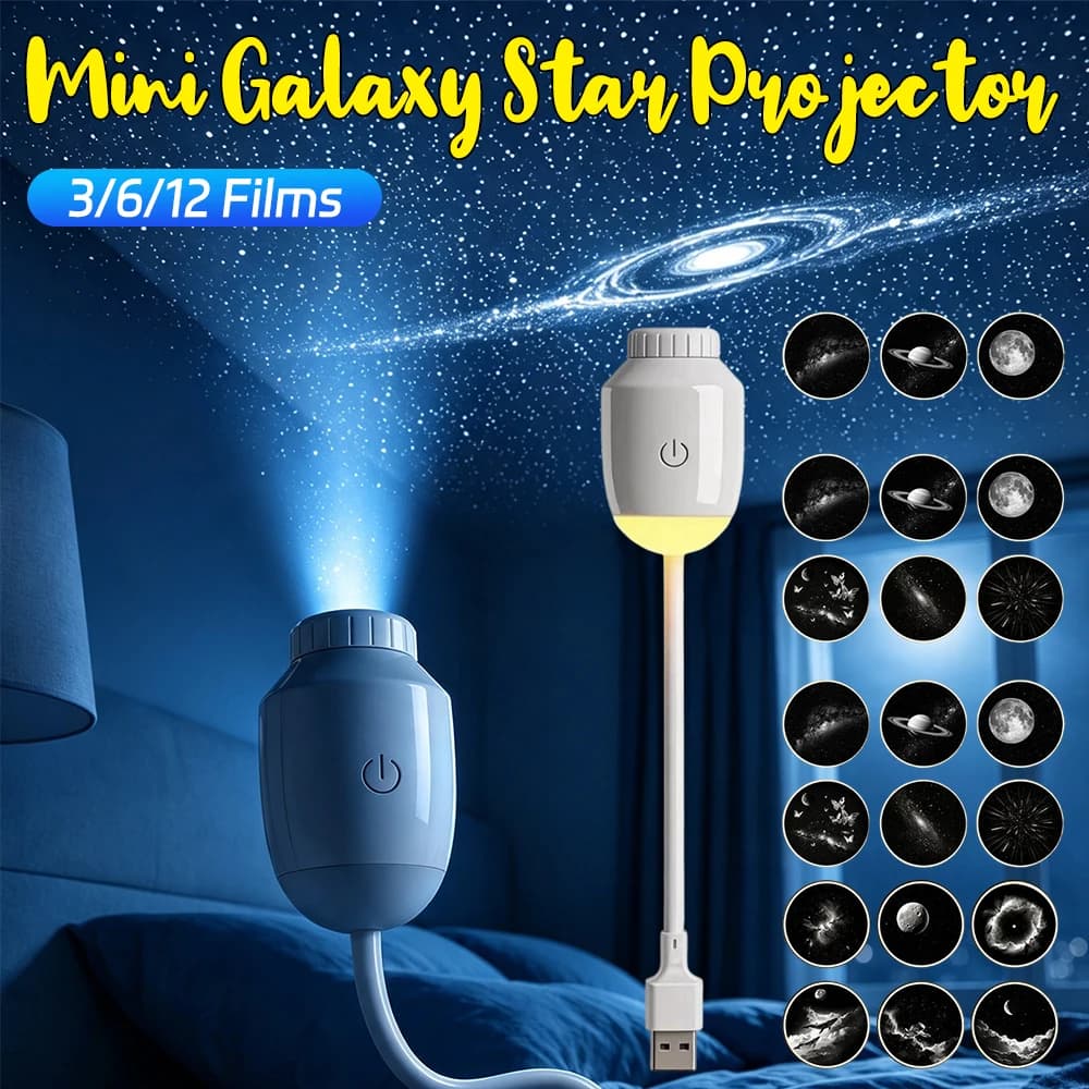USB Star Projector Night Light Romantic Nebula Atmosphere Lamp for Car Interior Home Bedroom Decor USB Charging