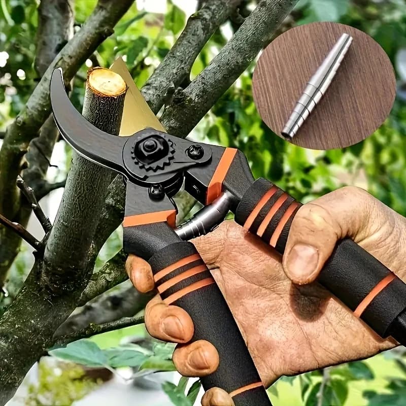 1 pair of 21.59 cm titanium garden shears, ultra sharp, durable, with anti-slip handle