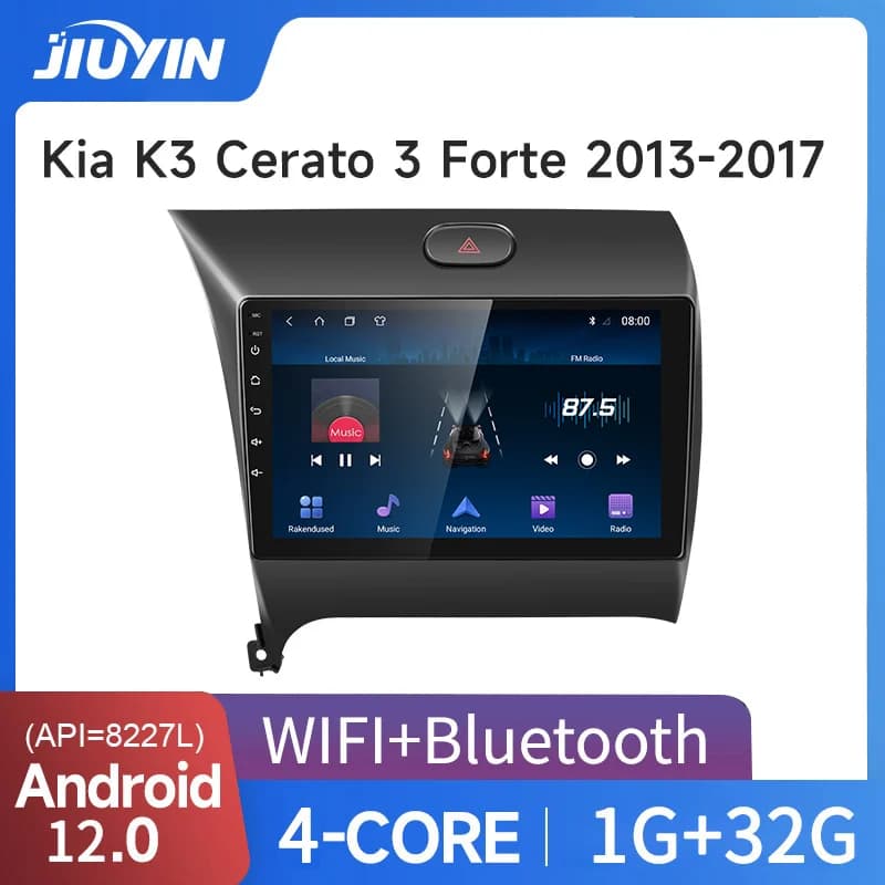 JIUYIN 9 "4G Carplay 2din Android 12 autoradio lettore Video multimediale navigazione GPS per Kia K3 Cerato Forte 2013-2017 3 YD