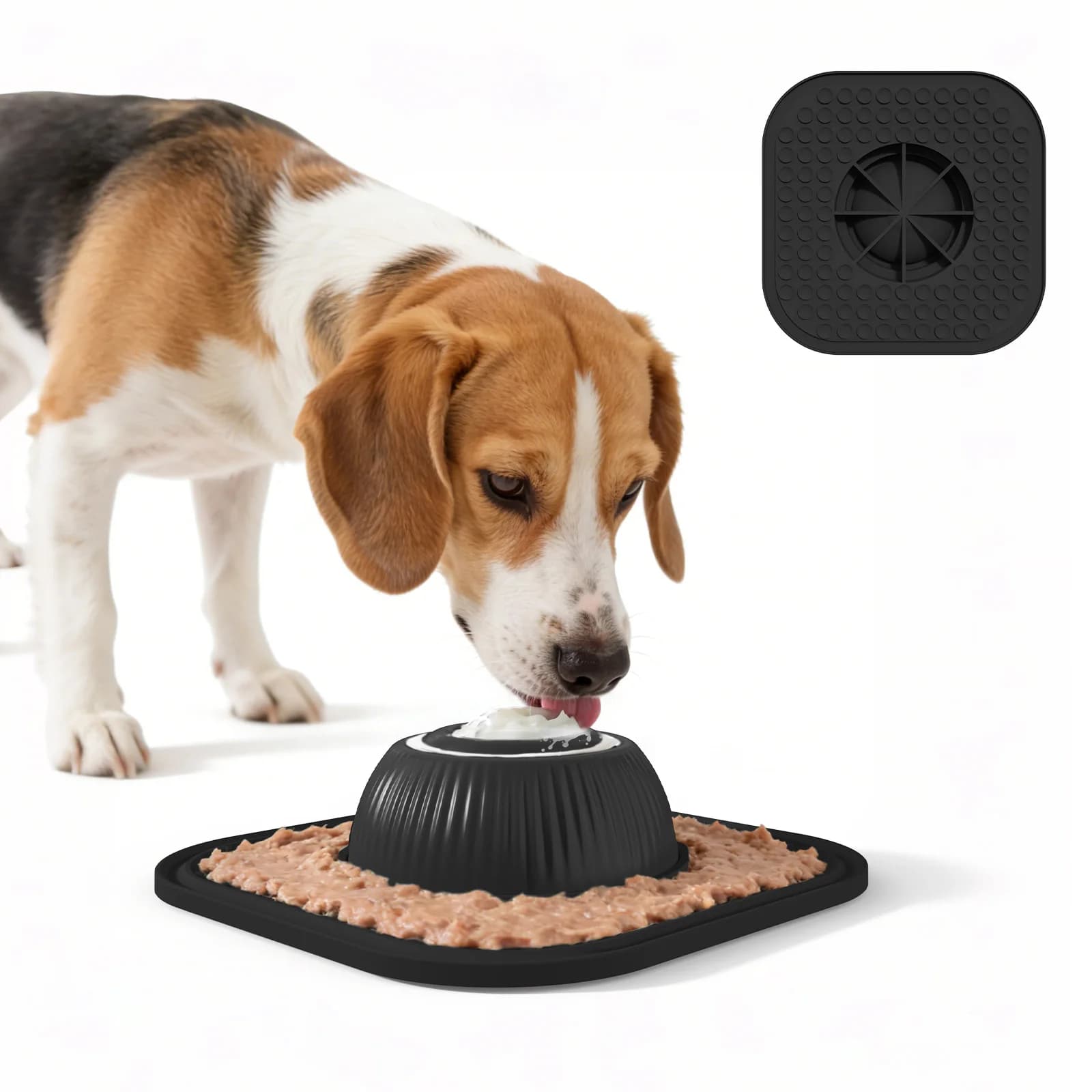 Ciotola 2-in-1 per Alimentazione Lenta e Tappetino per Lick-Off con Palla Rotolante - Ciotola Antiscivolo in Silicone per Cani e Gatti