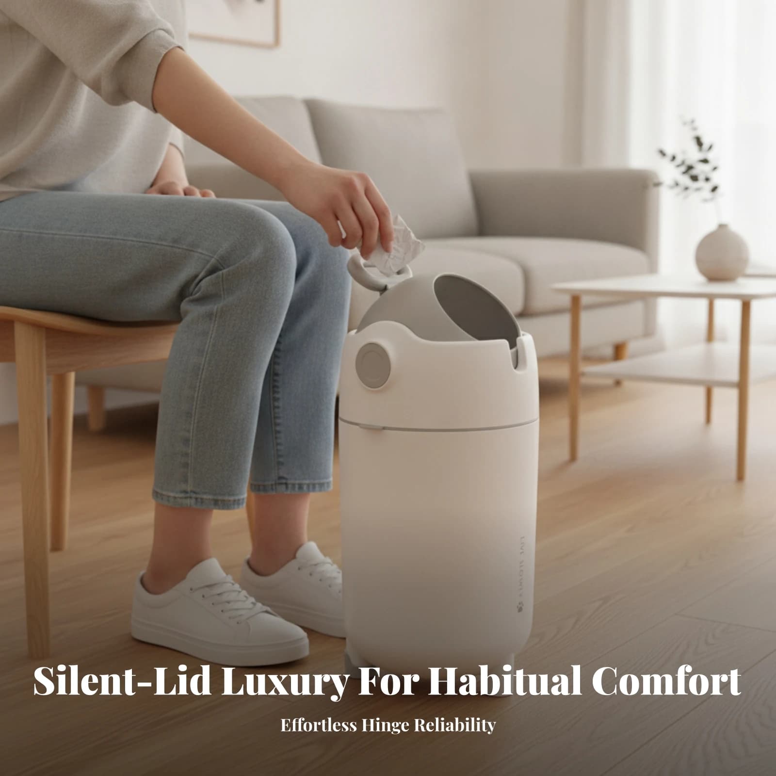 Diaper Pail Easy to Clean Bathroom Waste Bin Waste Bin with Handle Compact Trash Can with Inner Container Portable for Parents