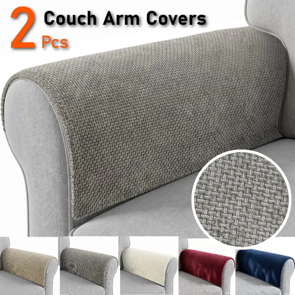 Set of 2 Couch Arm Covers Sofa Arm Covers Armrest Cover for Sofa Armchair Loveseat Non-Slip Recliner Arm Covers Headrest Cover