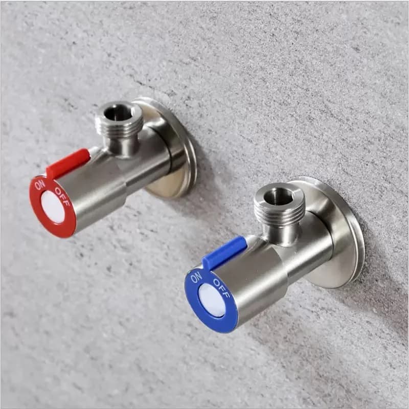 Valvola di ingresso calda e fredda in acciaio inossidabile Valvole angolari di riempimento per WC Rubinetto scaldabagno per lavabo per accessori da cucina e bagno