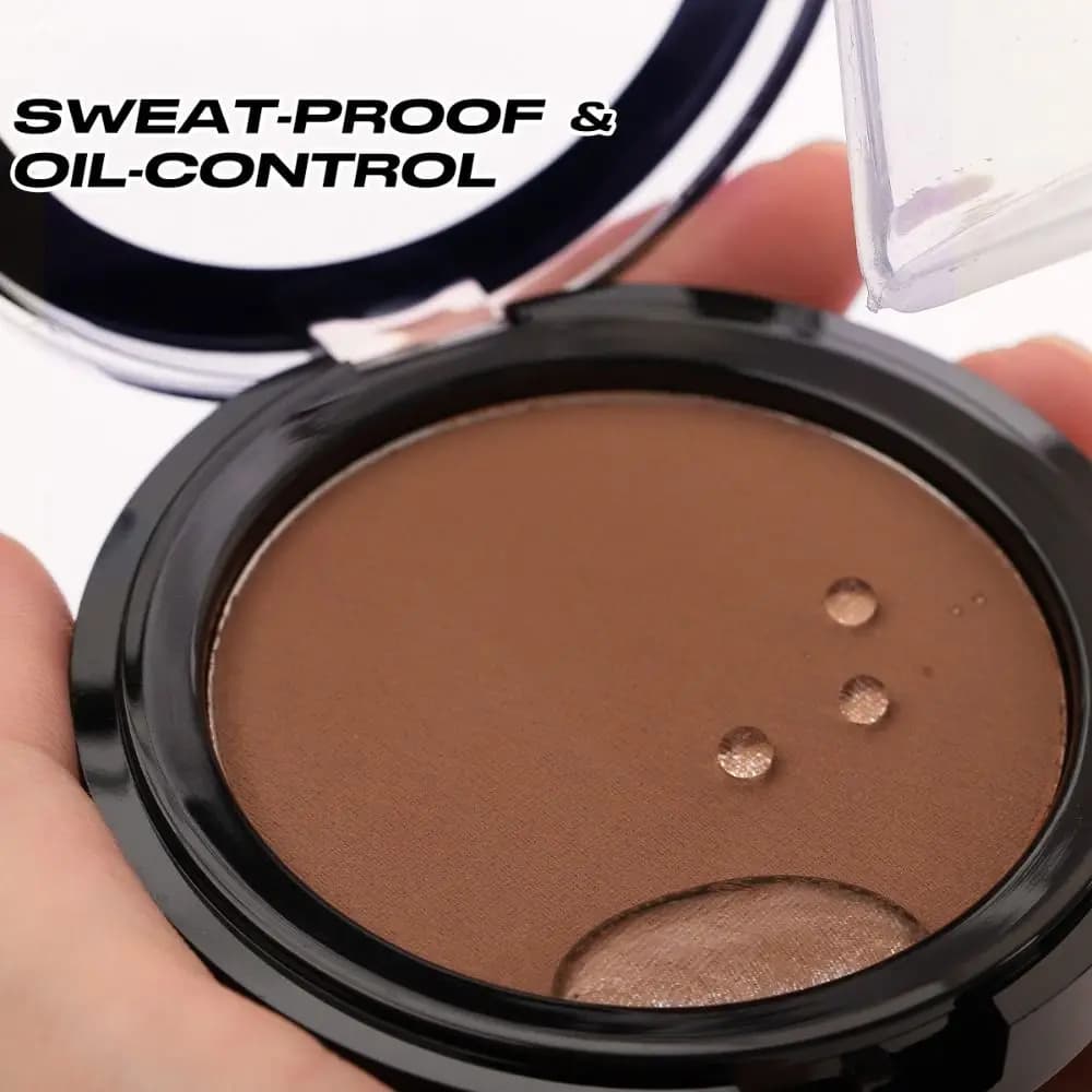 Polvere Bronzer Opaca Resistente al Sudore, Controllo dell'Olio, Fondotinta Correttore, Polvere per Contorno Viso e Naso
