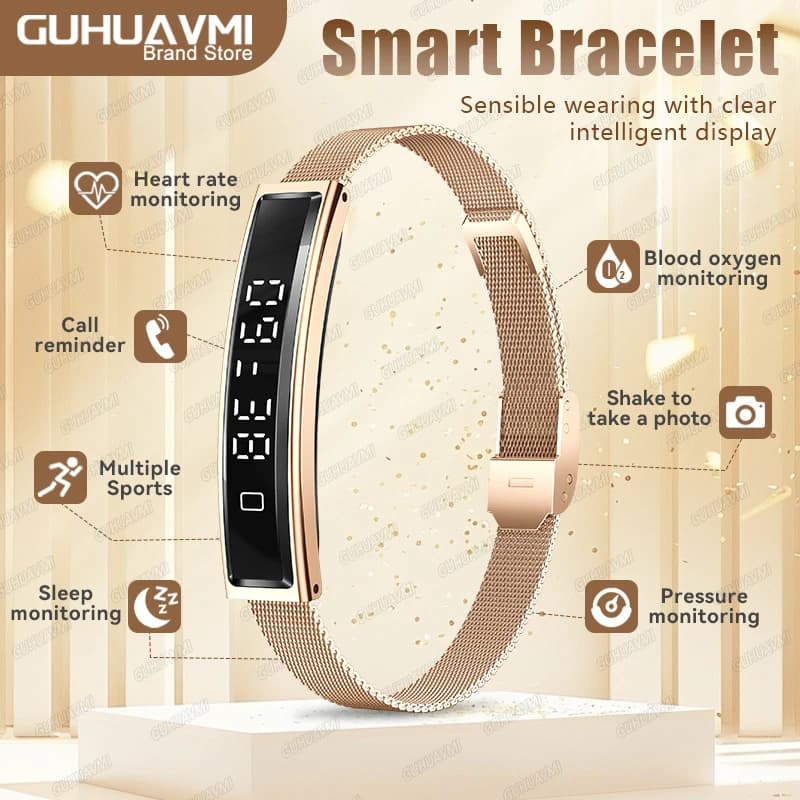 Brand New Smart Wearable Fitness Tracker Woman Heart rate Sleep Monitoring Blood Oxygen Pressure Monitor Sports Pedometer Smart Bracelet