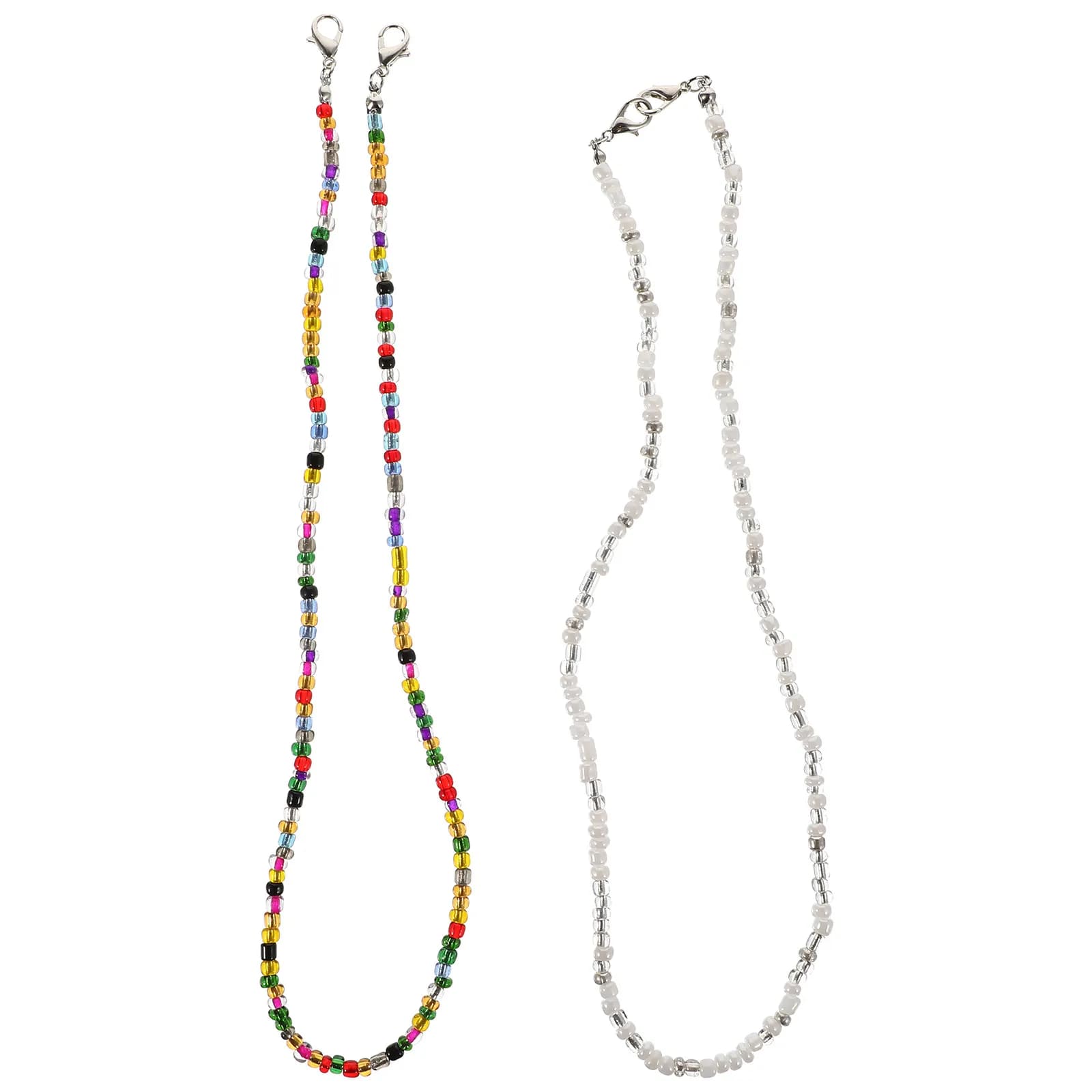 2 Pezzi Catena per Mascherina con Perline da 50 cm, Leggera e Comoda, Cordino Anti-Smarrimento per Occhiali, Mascherine e Occhiali da Sole