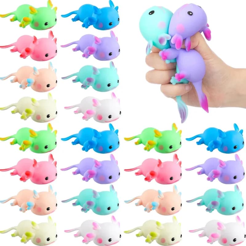 Giocattoli Squishy Axolotl, Palline Antistress, Palline Morbide a Forma di Salamandra, Giocattoli Sensoriali, Palline Fidget, Giocattoli per Alleviare lo Stress, Regali e Gadget per Feste
