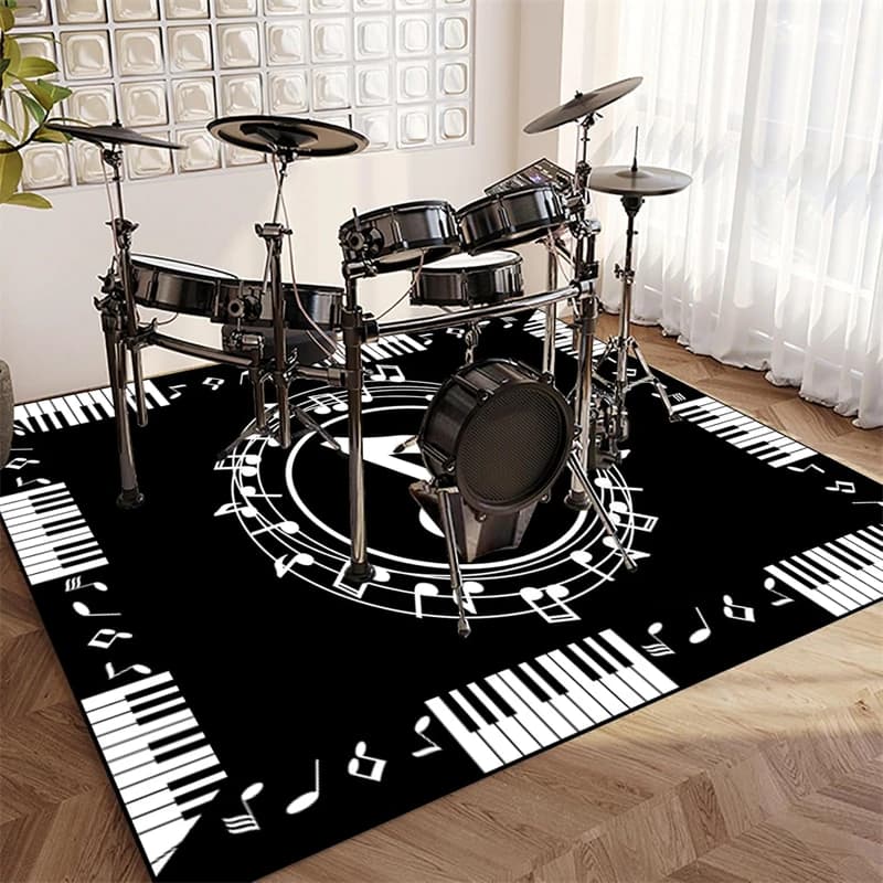 Tappeto per batteria Coperta insonorizzata Rettangolo professionale Kit jazz elettronico Tappetino per tappetino per strumenti musicali per grancassa