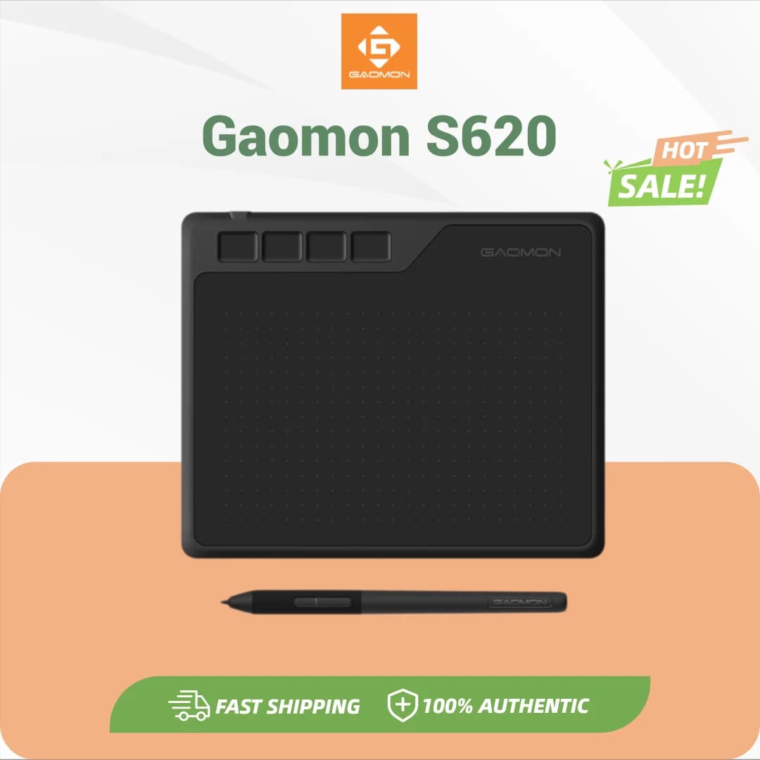 Tavoletta grafica GAOMON S620 da 6,5x4 pollici, tavoletta portatile per scrittura artistica, facile connessione con telefono Android, perfetta per disegnare all'aperto