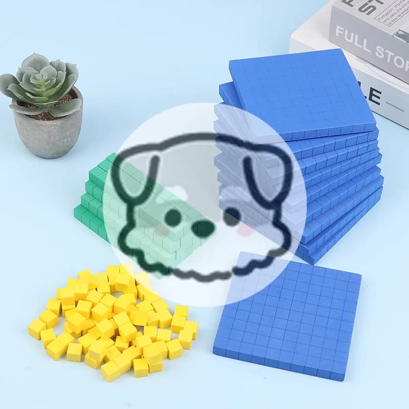 Set di 130 Blocchi Base Dieci per Matematica, Blocchi per Valori Posizionali, Materiali Didattici per Concetti Numerici, Cubi Matematici per Bambini, Blocchi per Contare