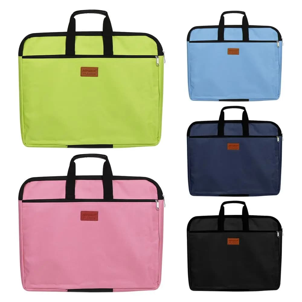 With Handle Canvas Waterproof Durable Big Capacity Files Bag Double Layers File Folder Handbag