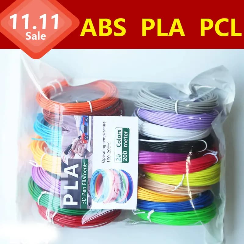 Filamento per Penna 3D Colore Brillante Diametro 1.75mm ABS/PLA/PCL Inodore Plastica Sicura per Penna di Stampa 3D