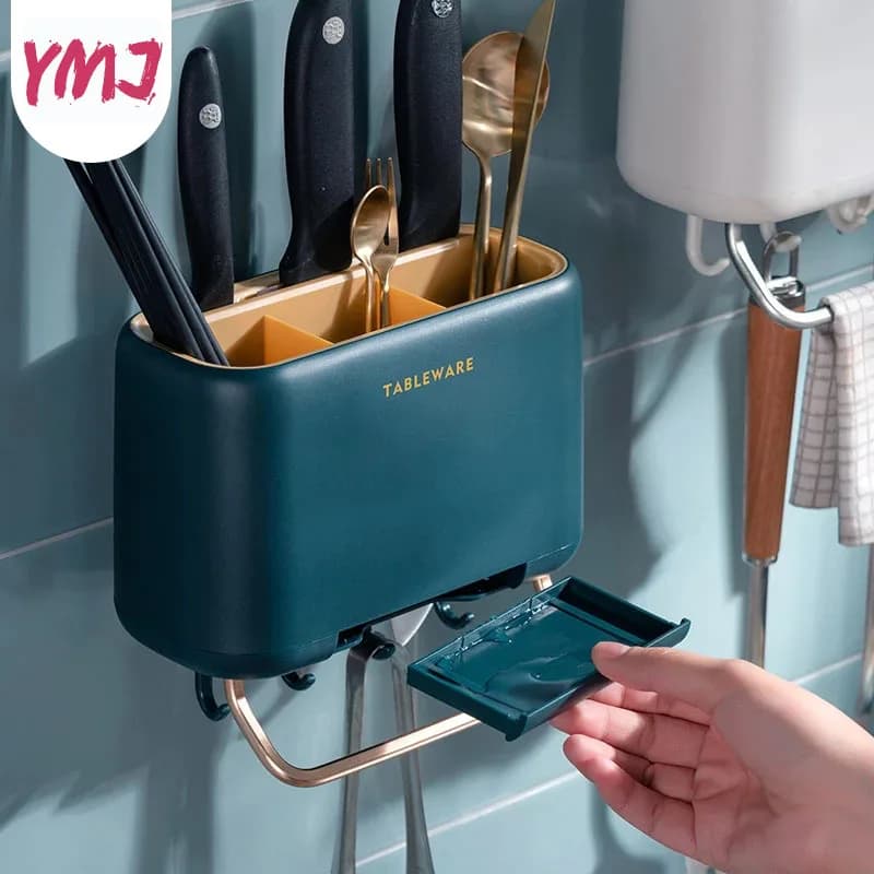 Portaoggetti da cucina cucchiaio forchetta bacchette stoviglie organizzatore scolapiatti portaposate portacoltelli mensola accessori da cucina