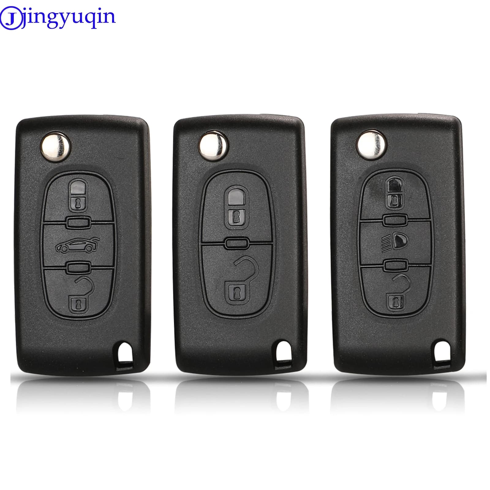 KEYYOU 2/3/4 Bottoni Cassa Chiave A Distanza Dell'automobile Per Peugeot 207 307 308 407 607 807 Per Citroen C2 C3 C4 C5 C6 Flip Chiave Pieghevole Borsette