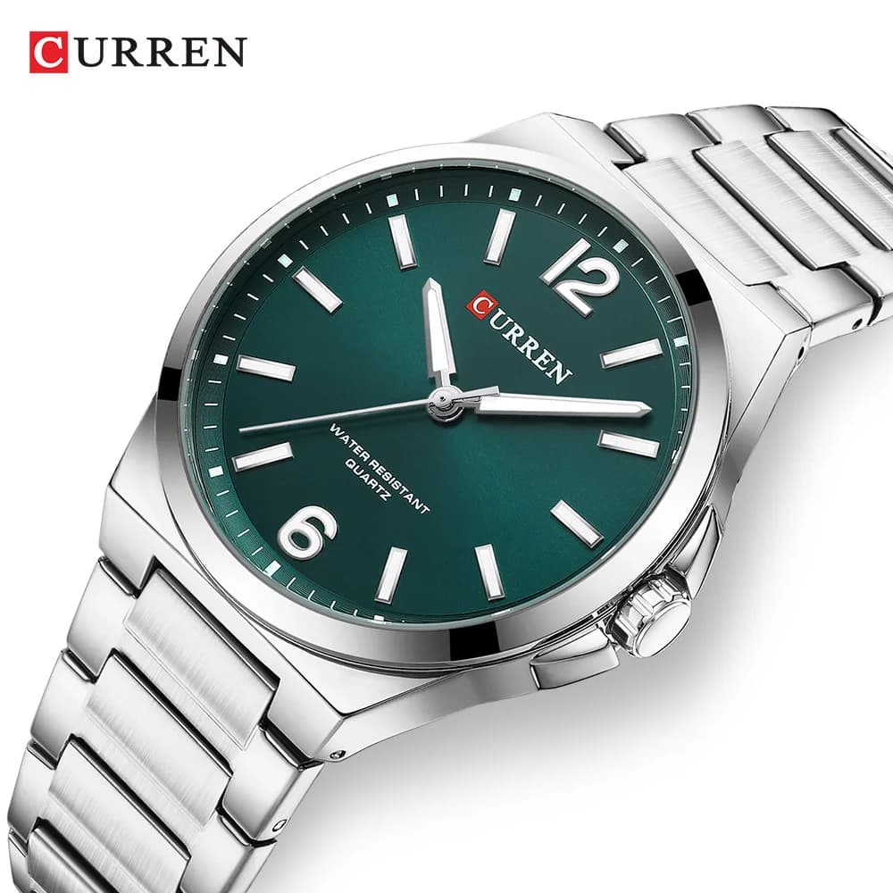 CURREN 8493 Orologio al quarzo da uomo classico Orologio da lavoro con cinturino in acciaio impermeabile luminoso alla moda semplice per uomo reloj hombre