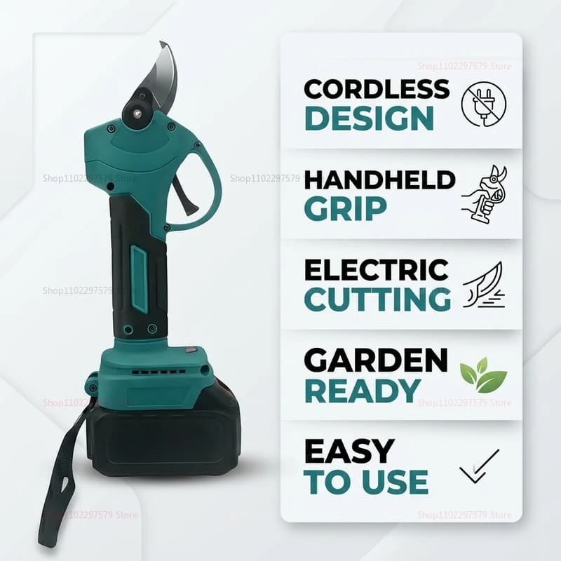 Cordless Electric Pruning Shears Battery Operated Garden Tool Fruit Tree Branch Cutter 18V Battery Cordless Electric Garden