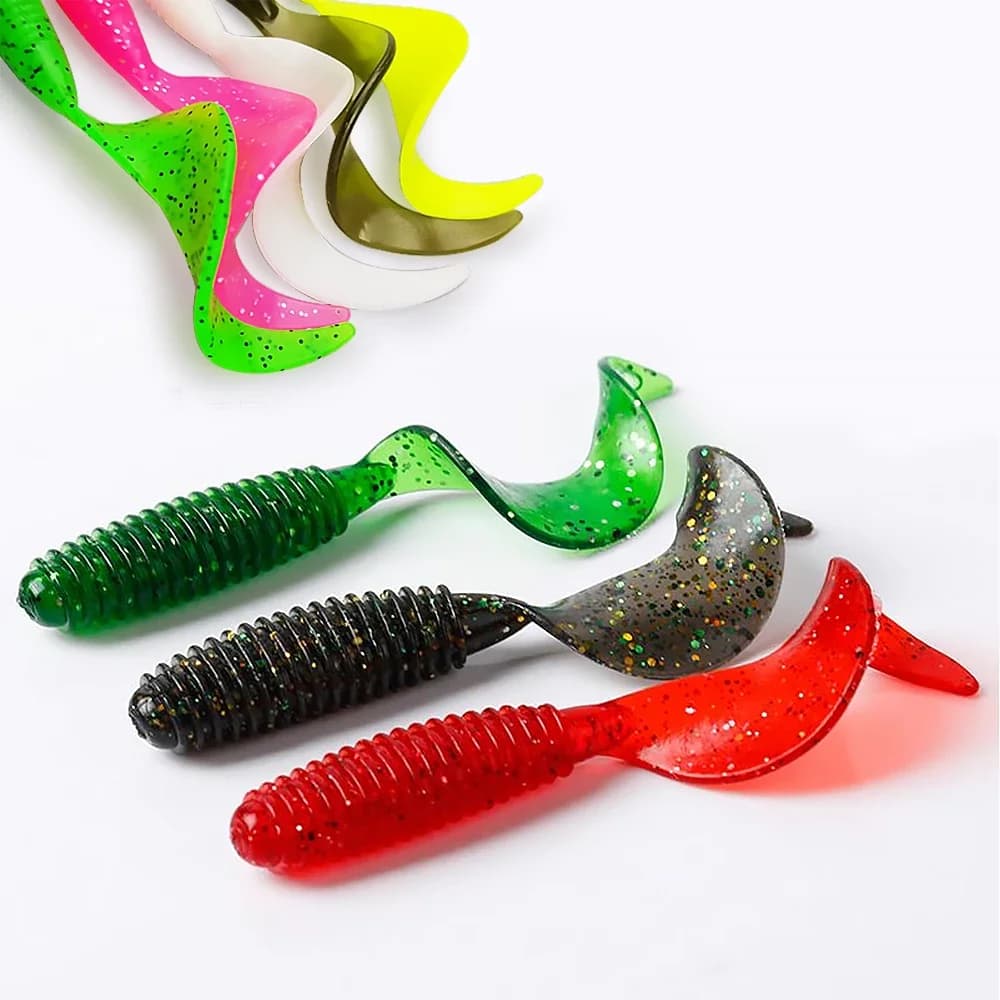 50 Pieces Esche Soft Fishing Coda to T, 5 cm Woven with 2g Metal Head, Silicone Esche with Amo, Kit Swimbait for Fishing in Box Equipment