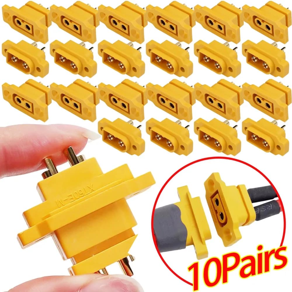 10/1 Paia di Connettori XT60E Maschio e Femmina, Connettori ad Alta Corrente per Batterie di Droni RC FPV, Elicotteri, Auto e Barche