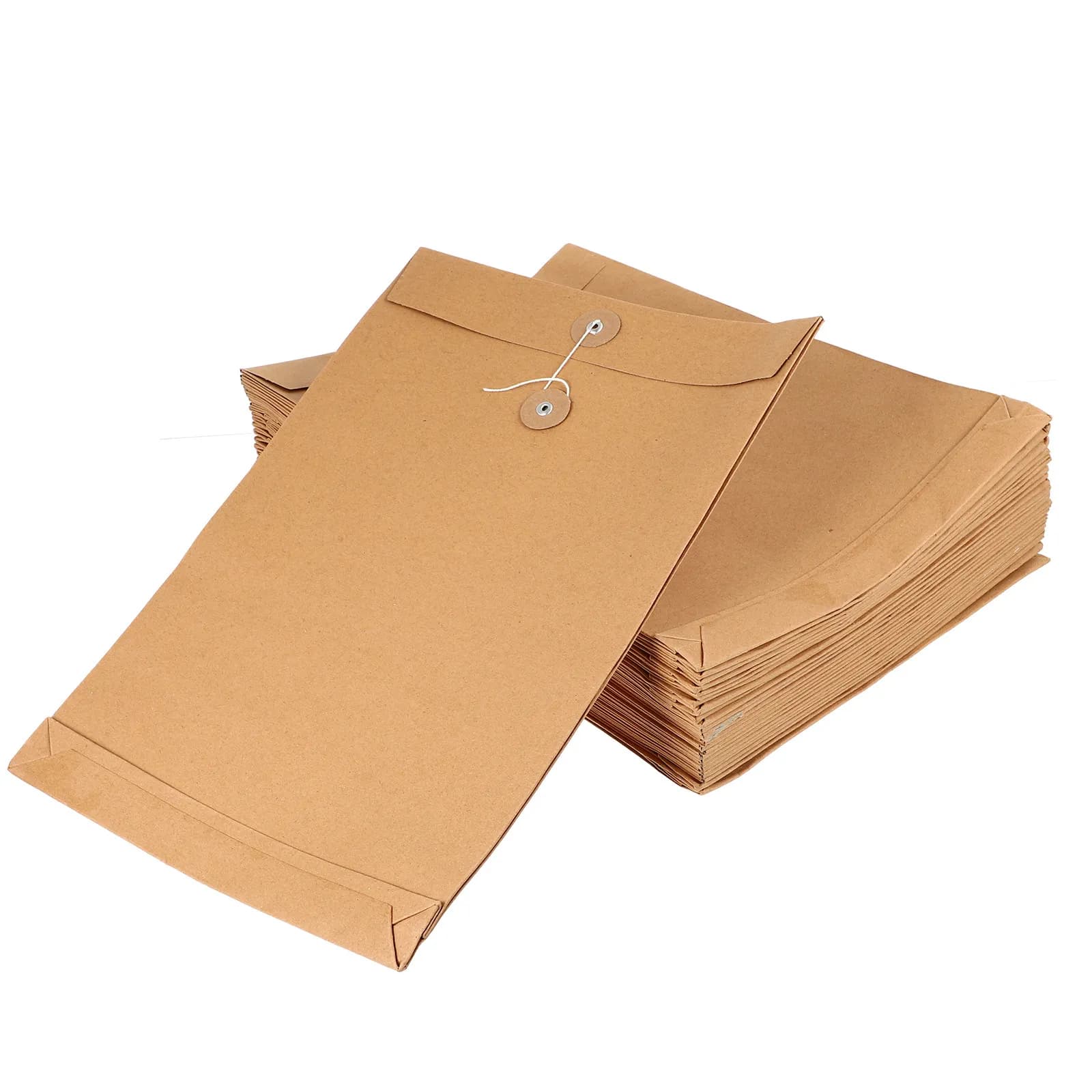 25Pcs File Folder Kraft Paper Document Carrier Bag Large Capacity Button Closure Ideal for Office School Interview Paper