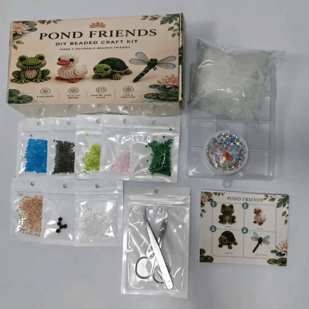 Handmade DIY Animal Bead Embroidery Kit Colorful Tiny 3D Bead Pet Keychain Making Kit Mini Educational Animal Crafting Set