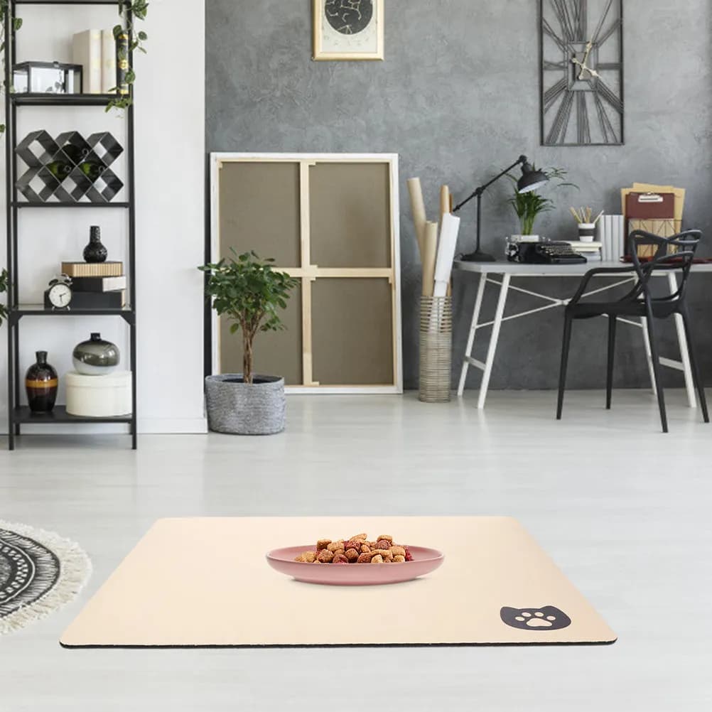 Tappetino Assorbente per Alimentazione Animali Domestici, Riutilizzabile in Diatomite, Senza Macchie, per Ciotole di Cibo e Acqua, Sottobicchiere Spesso per Cani e Gatti