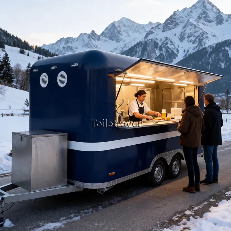 Camioncini Ristorante Mobili all'Ingrosso, Produttori di Rimorchi per Alimenti, Food Truck BBQ, Rimorchio Vintage per Kebab con Cappa