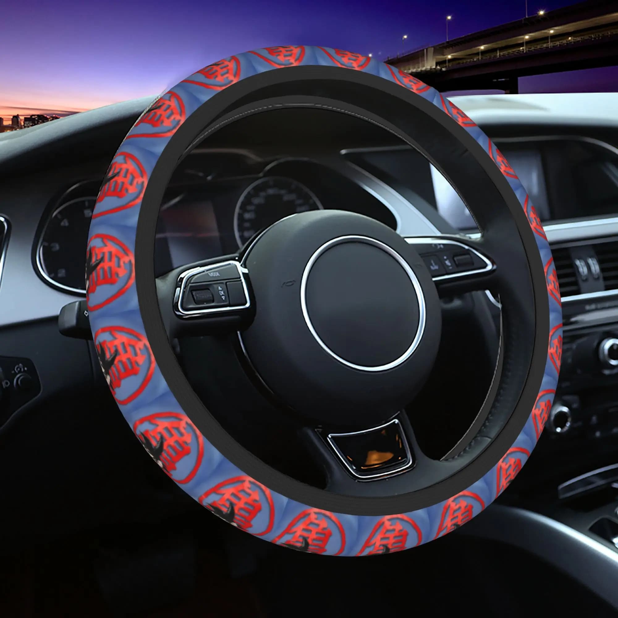 Car Cover 37-38 cm, Design Dragon Ball Goku Master Roshi Kanji, Universal, Braided, Car Accessories