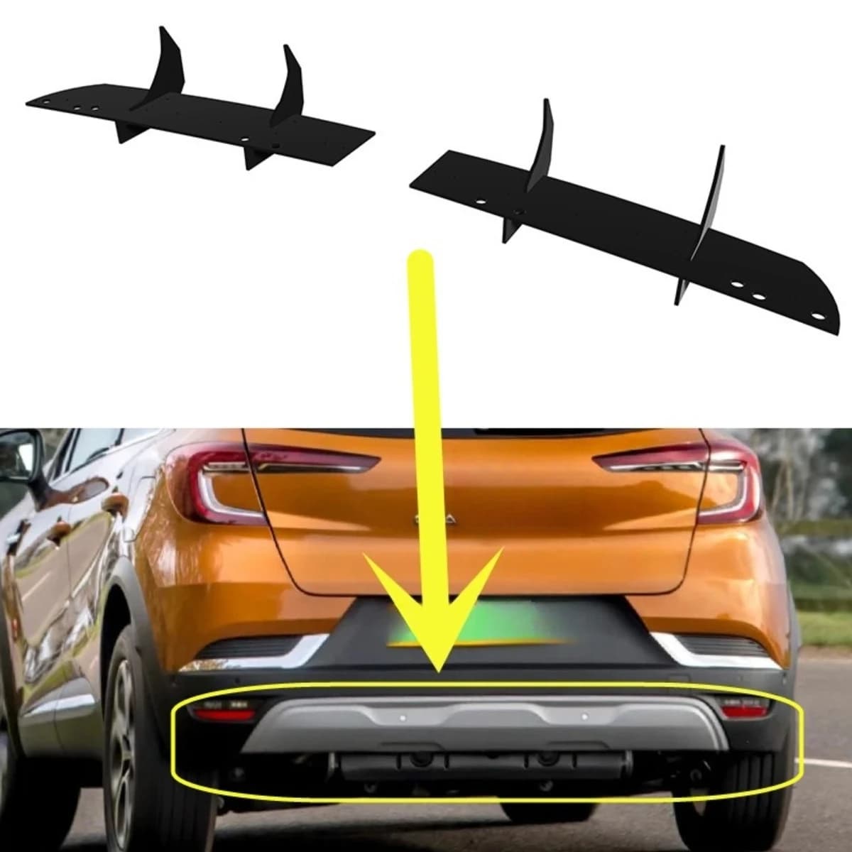 Spoiler Posteriore per Renault Captur E-Tech 2020-2022, Diffusore per Paraurti, Accessorio di Modifica e Protezione