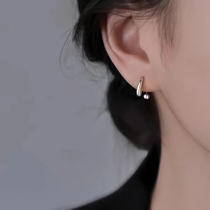 Orecchini a vite con perline a goccia d'acqua in argento sterling 925 per le donne Accessori di lusso leggeri classici per gioielli raffinati