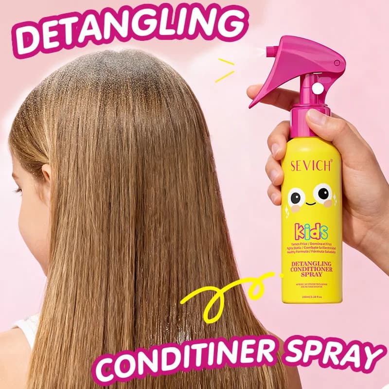 Kids Hair Detangler Spray Leave-In Conditioning Elixir for Tangle-Free Hair Instantly Detangles Knots, Adds Shine & Moisture